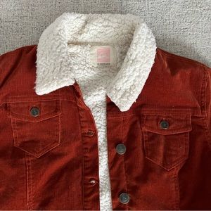 Corduroy Quicksilver Sherpa Lined Button Jacket